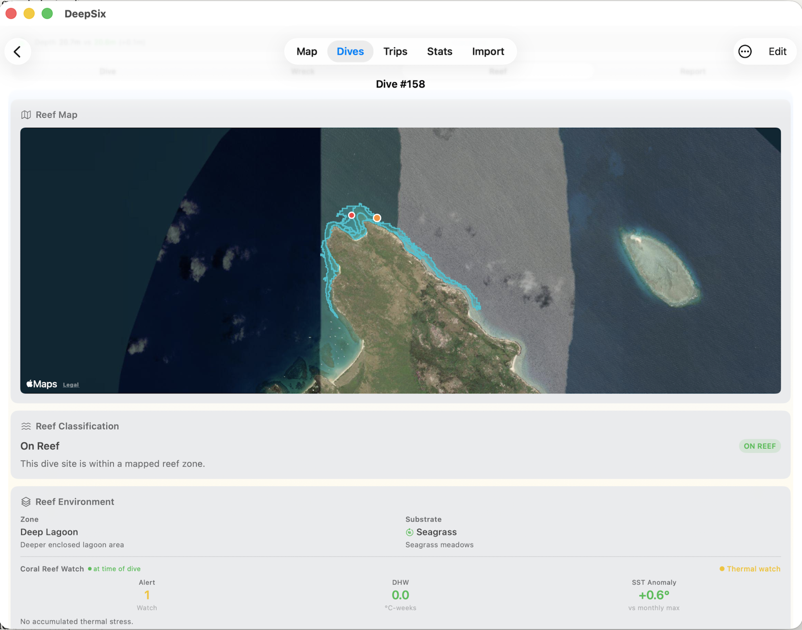 Reef classification map with ACA geomorphic zones and coral reef watch data